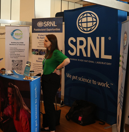 SRNL Global Security Directorate Staff member hosting the SRNL booth at INMM