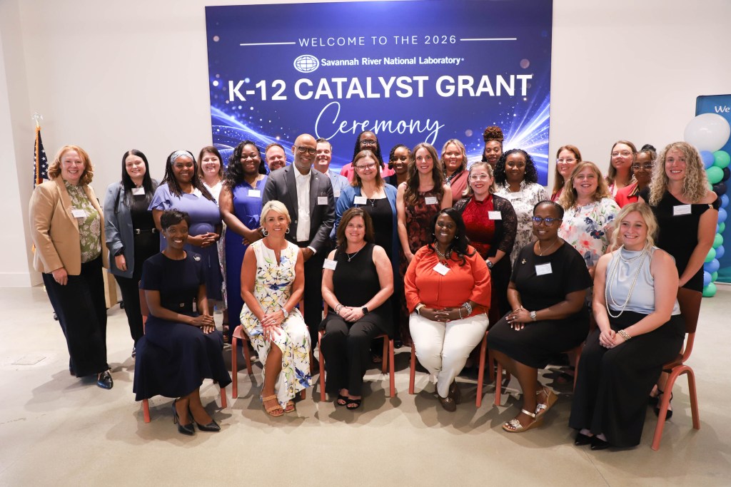 Teachers and SRNL leadership group photo at awards ceremony