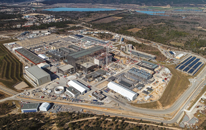 Aerial view of facility buildings