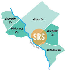 Map of counties surrounding the Savannah River Site