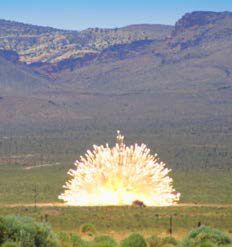 explosion in an open desert