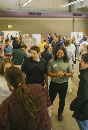 Interns at the intern poster session